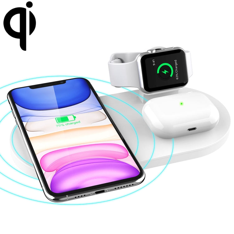 A04 เครื่องชาร์จไร้สายมาตรฐาน Qi มัลติฟังก์ชั่น 3 ใน 1 สำหรับโทรศัพท์มือถือ & iWatch & AirPods