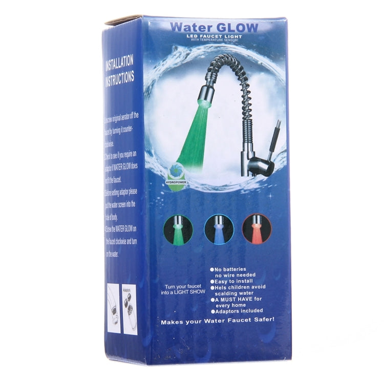 SDF-B5 1 LED เซ็นเซอร์อุณหภูมิ ABS RGB LED Faucet Light Water Glow Shower, ขนาด: 75 x 37 มม., อินเทอร์เฟซ: 22 มม. (สีเงิน), SDF-B5