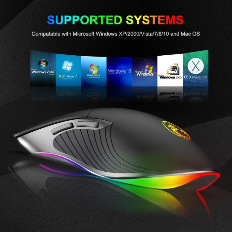 iMICE X6 เมาส์แบบมีสาย เมาส์สำหรับเล่นเกม RGB สีสันสดใส 6 ปุ่ม, X6
