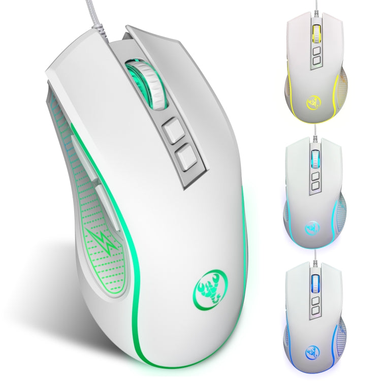 HXSJ X100 7 ปุ่ม 3600 DPI เมาส์สำหรับเล่นเกมแบบมีสายเรืองแสงสุดเท่ ความยาวสายเคเบิล: 1.5 ม.
