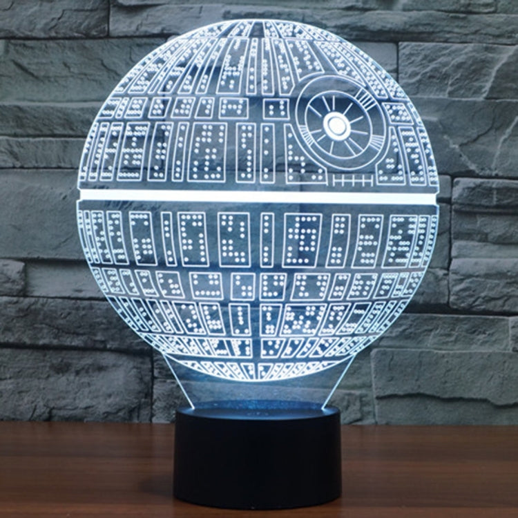 7 สีเปลี่ยนสี Creative Visual สเตอริโอโคมไฟโคมไฟตั้งโต๊ะ Night Light, Death Star Style