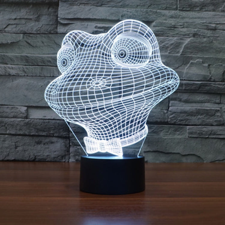 7 สีเปลี่ยนสี Creative Visual สเตอริโอโคมไฟโคมไฟตั้งโต๊ะ Night Light, Frog Style