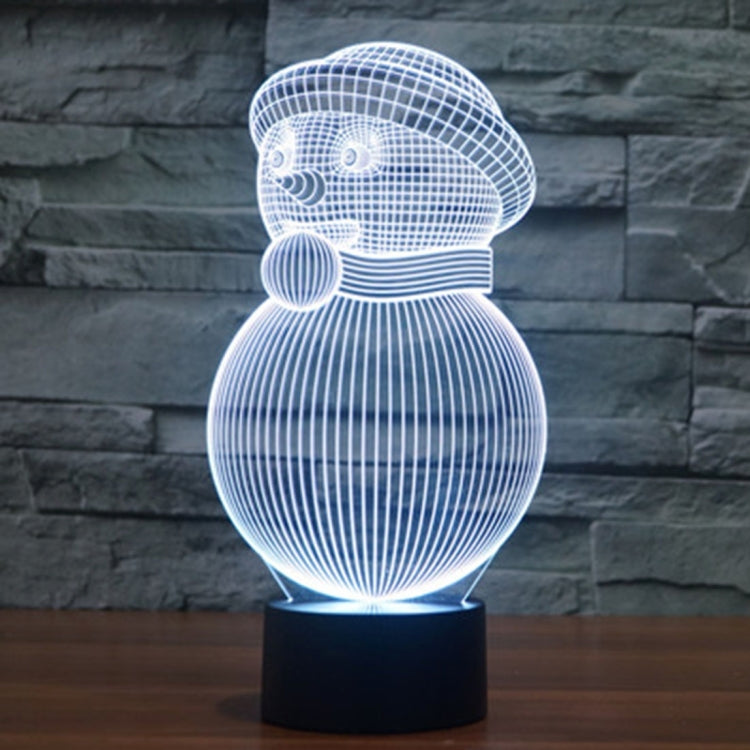 7 สีเปลี่ยนสี Creative Visual สเตอริโอโคมไฟโคมไฟตั้งโต๊ะ Night Light, Snowman Style
