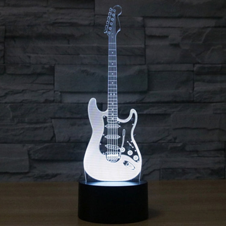7 สีเปลี่ยนสี Creative Visual สเตอริโอโคมไฟโคมไฟตั้งโต๊ะ Night Light, Electric Guitar Shape