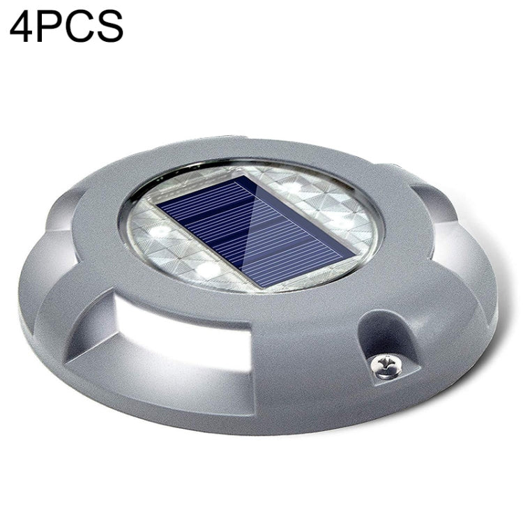 4 ชิ้น LED พลังงานแสงอาทิตย์ฝังพื้นโคมไฟ IP68 กันน้ำกลางแจ้งสวนโคมไฟสนามหญ้า