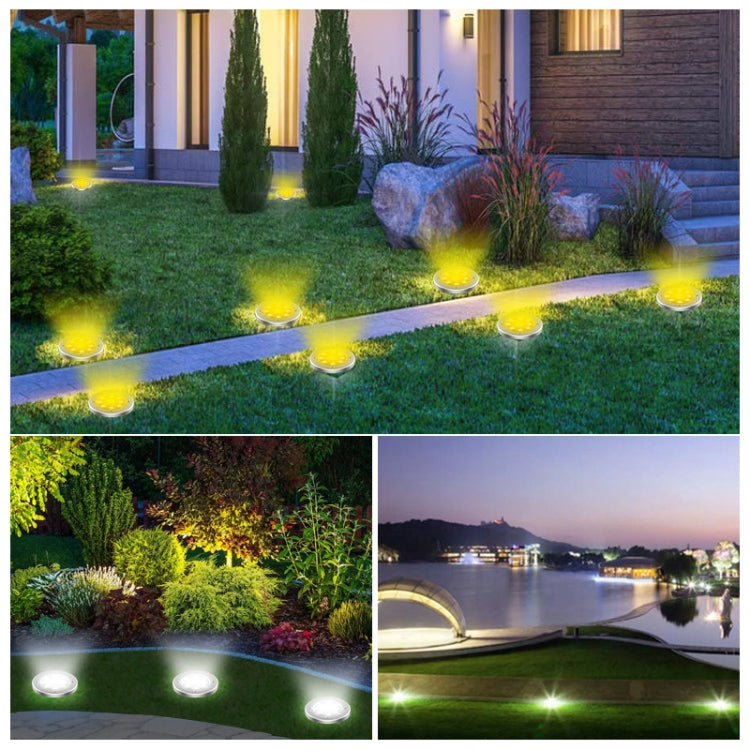 8 LEDs สีสันหรี่แสงได้สวนพลังงานแสงอาทิตย์กลางแจ้งเซ็นเซอร์วัดแสงประเภทเซ็นเซอร์ควบคุมแสงอัจฉริยะไฟฝัง, 8 LEDs