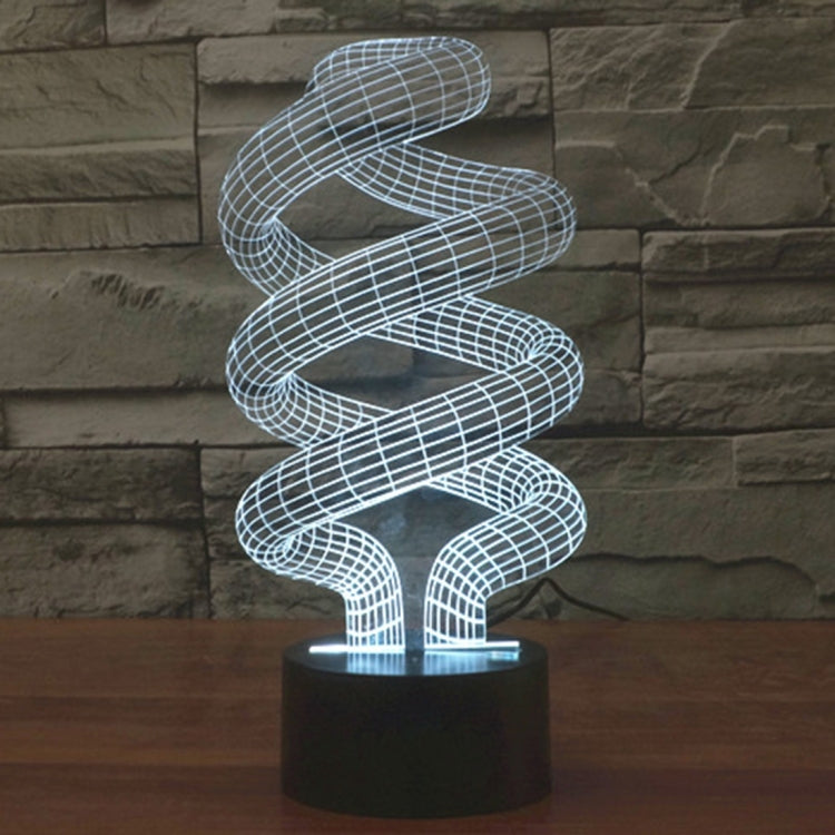 7 สีเปลี่ยนสี Creative Visual สเตอริโอโคมไฟโคมไฟตั้งโต๊ะ Night Light, Spiral Style