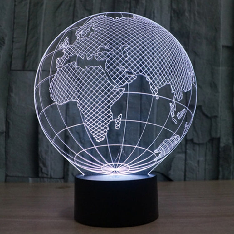 7 สีเปลี่ยนสี Creative Visual สเตอริโอโคมไฟโคมไฟตั้งโต๊ะ Night Light, European Globe Style