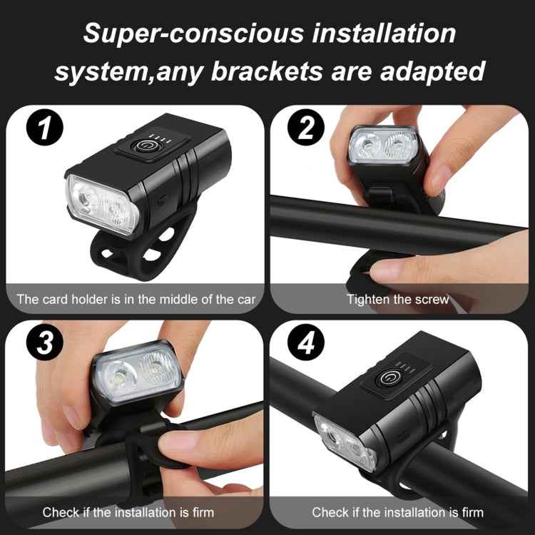 BK02 1000LM ไฟจักรยานแบบชาร์จไฟ Micro USB, Micro USB
