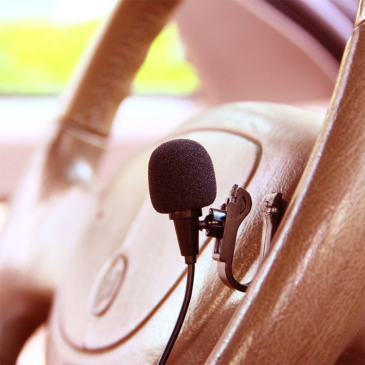 ZJ025MR Stick-on Clip-on Lavalier ไมโครโฟนโมโนสำหรับรถยนต์ GPS / Bluetooth ที่เปิดใช้งาน Audio DVD ไมโครโฟนภายนอก, ความยาวสายเคเบิล: 3 ม., แจ็ค 3.5 มม. ข้อศอก 90 องศา, Elbow 3.5mm Jack Mono