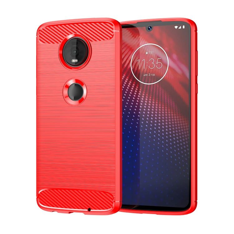 เคส TPU คาร์บอนไฟเบอร์เนื้อแปรงสำหรับ Motorola Moto Z4 Play, For Motorola Moto Z4 Play
