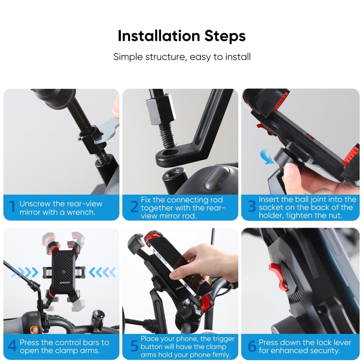 JOYROOM JR-ZS288 ที่วางโทรศัพท์มือถือติดรถจักรยานยนต์, Motorcycle