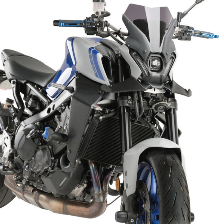 สำหรับ Yamaha MT-09 2021-2023 รถจักรยานยนต์กีฬา Downforce Naked ด้านหน้าสปอยเลอร์ Aerodynamic Wind Deflector, MO-TF009 (Black), MO-TF009 (Carbon