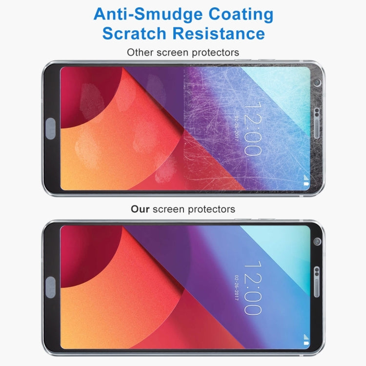 สำหรับ LG G6 0.3 มม. 9H ความแข็งพื้นผิว 2.5D โค้งผ้าไหมหน้าจอแบบเต็มหน้าจอกระจกนิรภัยป้องกันหน้าจอ, For G6