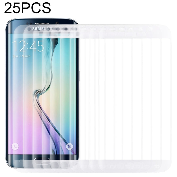 25 ชิ้นสำหรับ Galaxy S6 ขอบ 0.3 มิลลิเมตร 9H ความแข็งพื้นผิว 3D โค้งเต็มหน้าจอปกฟิล์มกระจกนิรภัยป้องกันการระเบิด