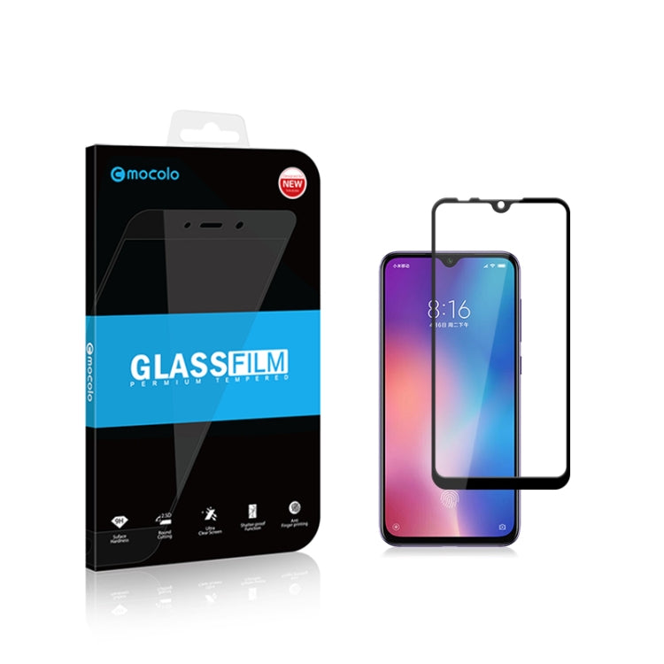mocolo 0.33mm 9H 2.5D Full กาวผ้าไหมพิมพ์ฟิล์มกระจกนิรภัยสำหรับ Xiaomi Mi 9 SE, For Xiaomi Mi 9 SE