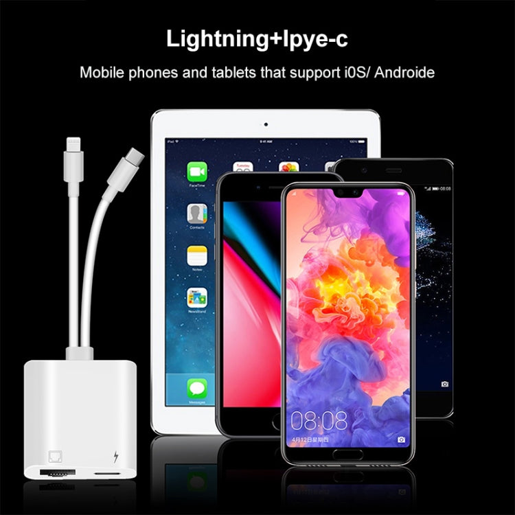 NK-1035 Pro 2 in 1 USB-C / Type-C + 8 พินชายกับ RJ45 + 8 พินชาร์จอะแดปเตอร์อินเทอร์เฟซหญิง, NK-1035 Pro