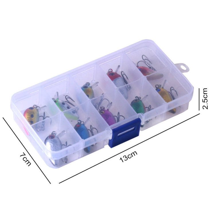 HENGJIA 10 ชิ้น 3cm / 1.5g Luya Rock ประมง เหยื่อล่อ Bionic ชุด พร้อมกล่องพลาสติก, Box014