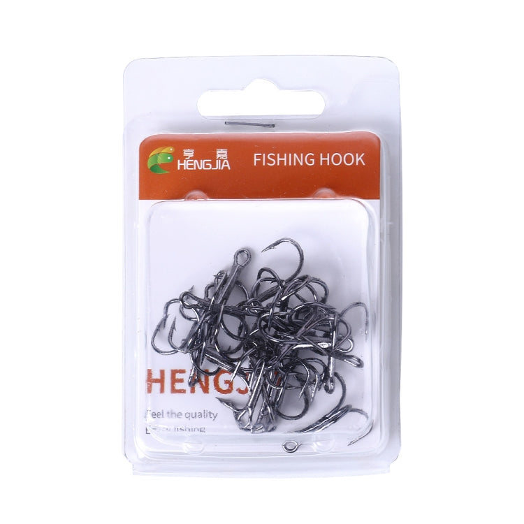HENGJIA 20 PCS Classic Black High Carbon Steel ประมง ตะขอแหลมสามขากรรไกร, 10# FH022