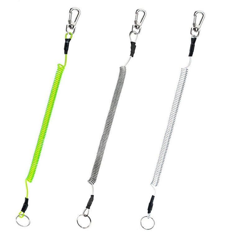 เชือกเส้นเล็ก TPU Spring Lanyard พวงกุญแจป้องกันการสูญหายกลางแจ้งอเนกประสงค์ ความยาว: 32 ซม, Anti-lost Keychain (Grey), Anti-lost Keychain (Green)