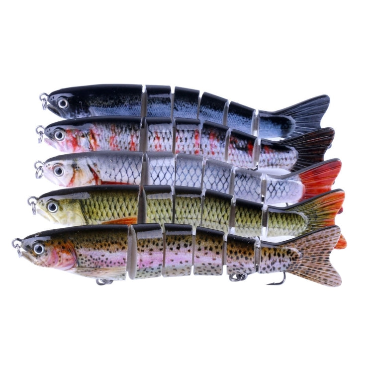 HENGJIA JM026 6 # 12.7cm 22g เหยื่อพลาสติกแข็งหลายส่วนเหยื่อตกปลาประดิษฐ์พร้อมตะขอแหลม, การจัดส่งสีแบบสุ่ม, JM026 6# 12.7cm