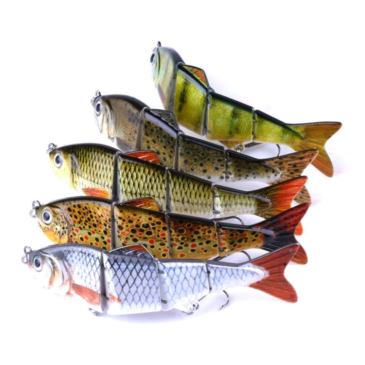 HENGJIA JM022-X 12cm 16.8g เหยื่อพลาสติกแข็งหลายส่วนเหยื่อตกปลาประดิษฐ์พร้อมตะขอแหลม, การจัดส่งสีแบบสุ่ม, JM022-X 12cm