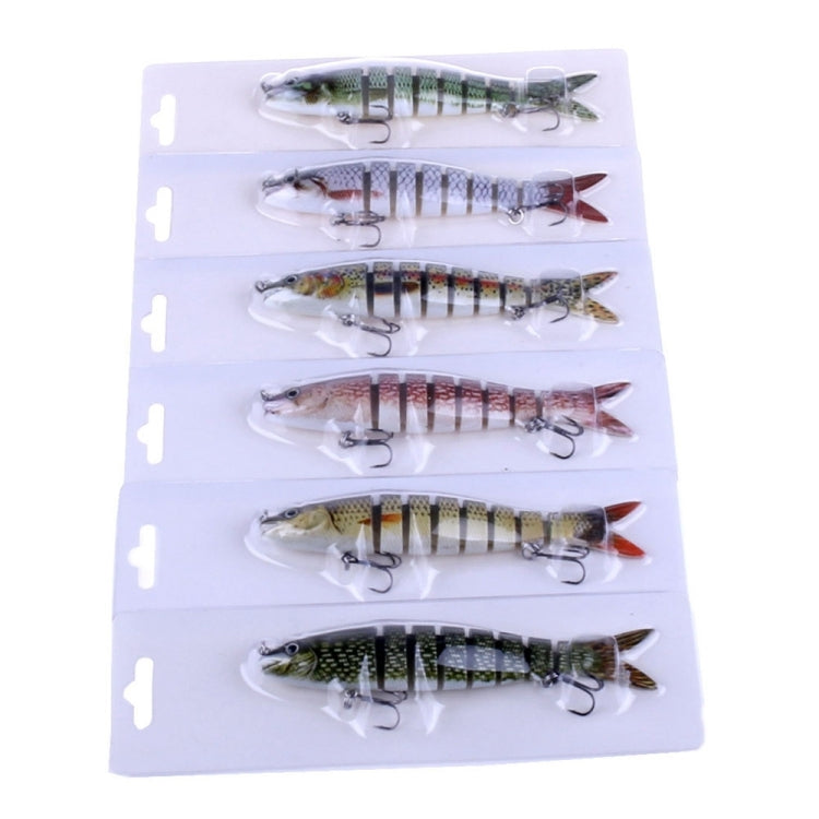 HENGJIA JM024-X 6 # 13.6cm 18.7g เหยื่อพลาสติกแข็งหลายส่วนเหยื่อตกปลาประดิษฐ์พร้อมตะขอแหลม, การจัดส่งสีแบบสุ่ม, JM024-X 6# 13.6cm
