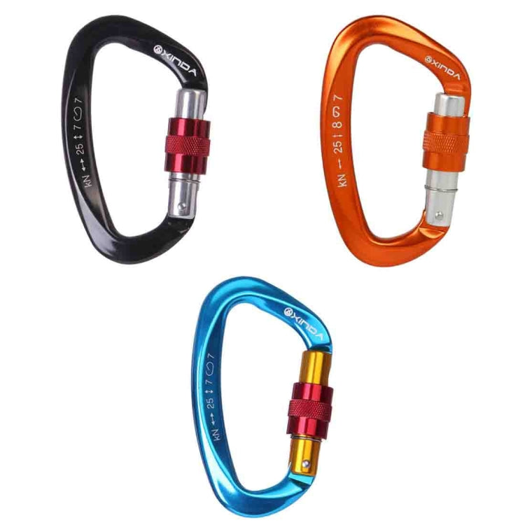 XINDA XD-Q9628 Professional Climbing D-Shaped Master Lock Carabiner ความปลอดภัยหัวเข็มขัดปีนเขากลางแจ้งอุปกรณ์, XD-Q9628 (Black), XD-Q9628 (Orange), XD-Q9628 (Blue)