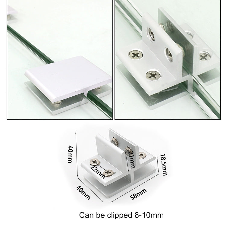 3 ชิ้นอลูมิเนียมอัลลอยด์แก้วรวมกันหนีบคณะรัฐมนตรีพาร์ทิชันแก้ไขคลิป, T-type Cliped 8-10 มิลลิเมตร, T-type Cliped 8-10mm