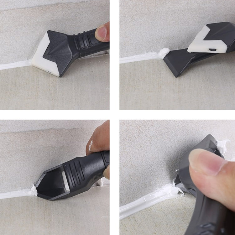 2 ชิ้นซิลิโคน Sealant Finishing ทำความสะอาดผนังกระจก Putty หินอ่อน Multi-Functional Coner เครื่องมือยิงกาว, 6 Pcs/set