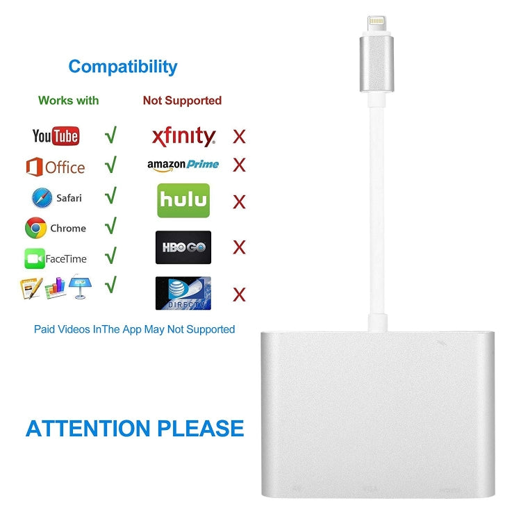 3 in 1 8 พินเป็น HDMI / VGA / อะแดปเตอร์เสียง
