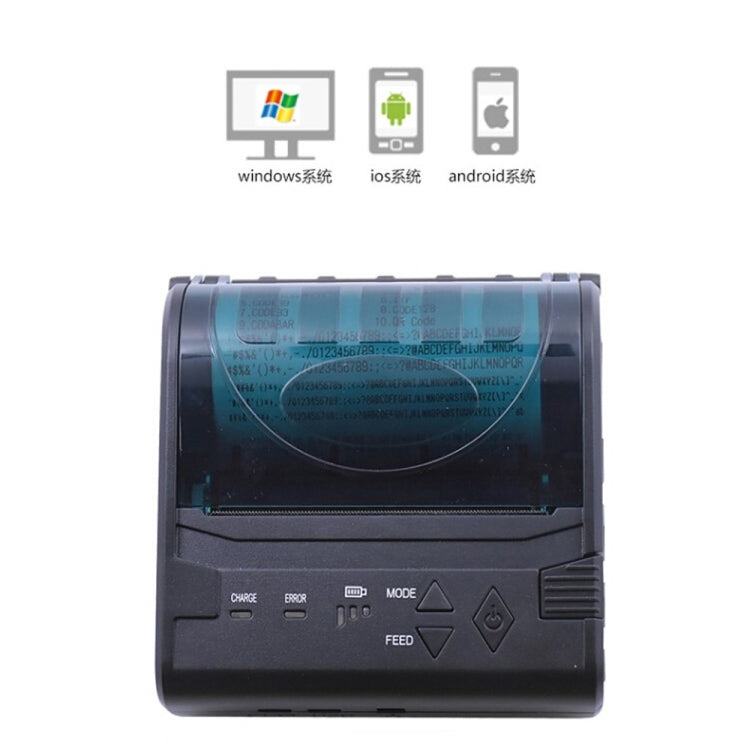 POS-8003 เครื่องพิมพ์ตั๋วบลูทูธความร้อนแบบพกพา ขนาดกระดาษความร้อนที่รองรับสูงสุด:80x50มม