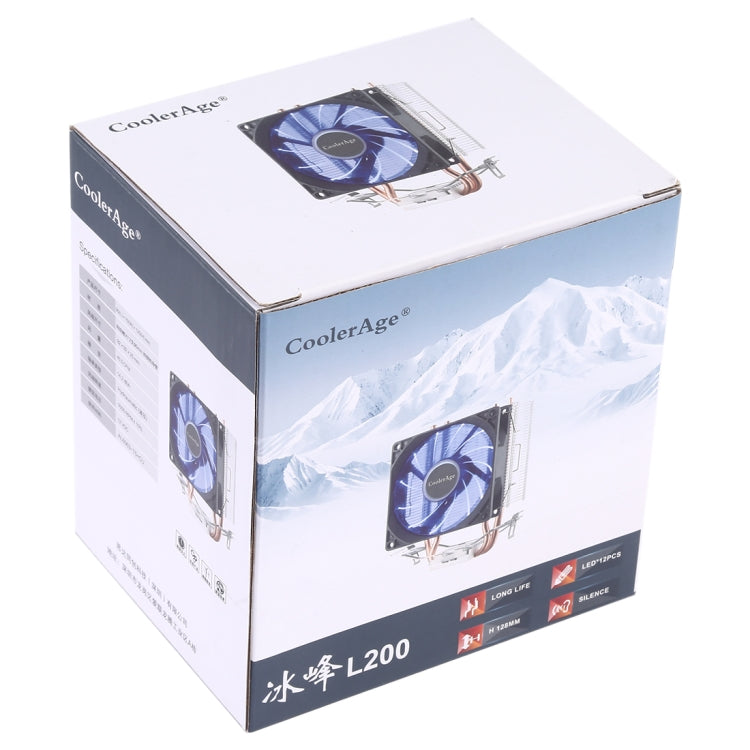 CoolAge AMD CPU ฮีทซิงค์ไฮดรอลิกแบริ่งพัดลมระบายความร้อนพัดลมระบายความร้อนคู่ 3 พินสำหรับ Intel LGA775 115X AM2 AM3 AM4 FM1 FM2 1366