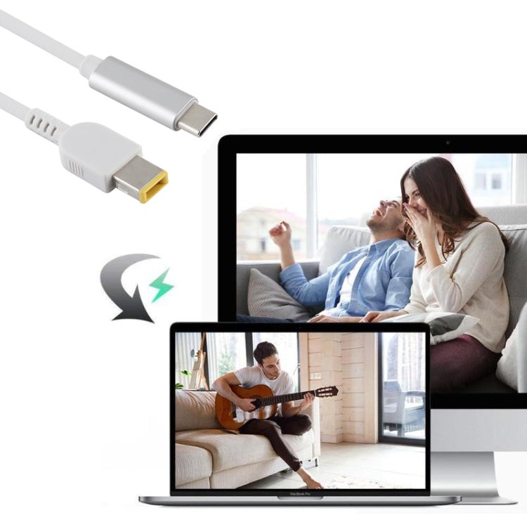 USB-C / Type-C ถึง Big Square ชายแล็ปท็อปชาร์จไฟสำหรับ Lenovo, ความยาวสายเคเบิล: ประมาณ 1.5 ม