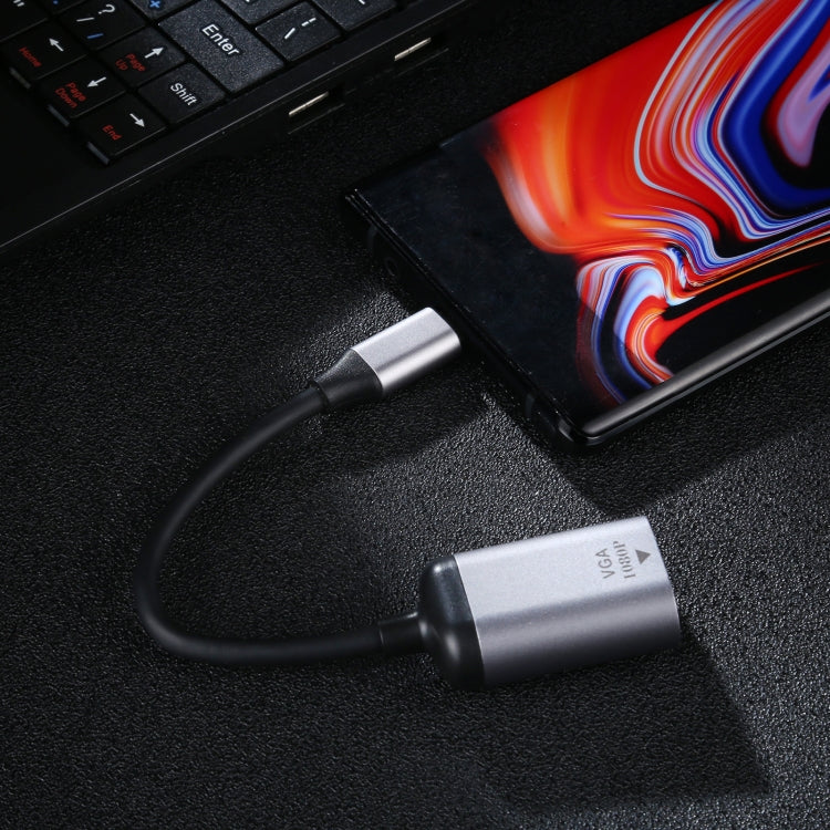 สายเคเบิลอะแดปเตอร์เชื่อมต่อตัวผู้ VGA 1080P VGA ถึง Type-C / USB-C, VGA Female to Type-C Male