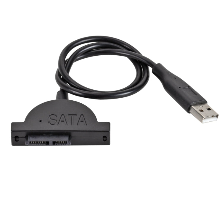 Slim SATA 13 Pin Female ถึง USB 2.0 Adapter Converter Cable สำหรับแล็ปท็อป ODD CD DVD Optical Drive, ความยาวสายเคเบิล: ประมาณ 45 ซม.