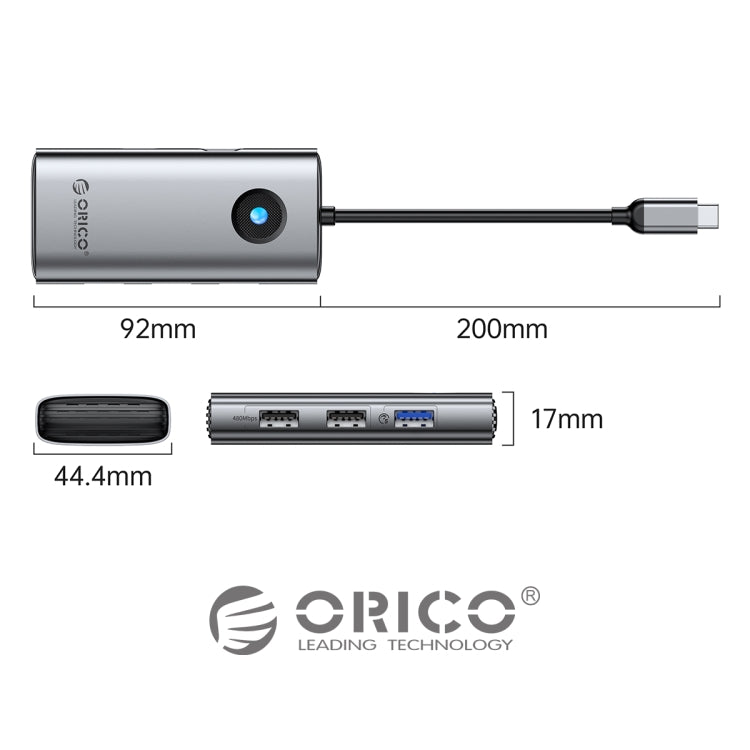 ORICO PW11-5P Type-C / USB-C 5-in-1 5Gbps สถานีเชื่อมต่อมัลติฟังก์ชั่น, PW11-5P
