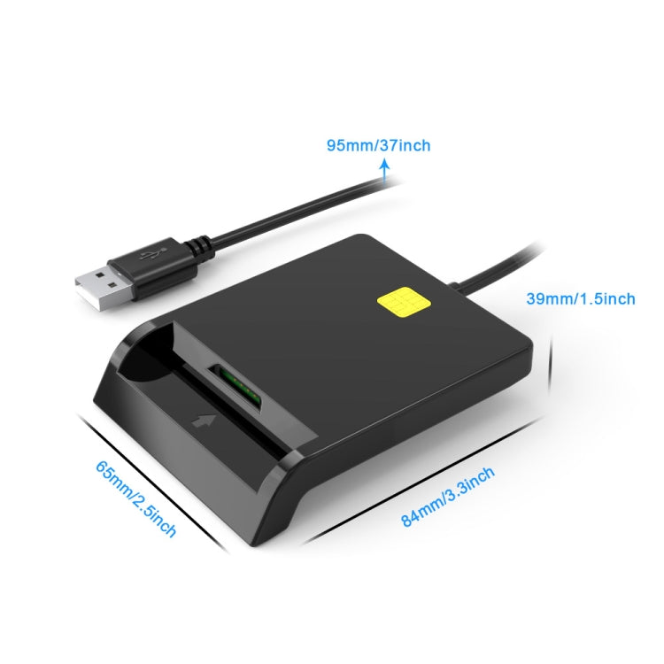 Rcoketek CR301 เครื่องอ่านการ์ดสมาร์ท CAC USB 2.0 บัตรธนาคารซิมการ์ดเครื่องอ่านภาษี, USB