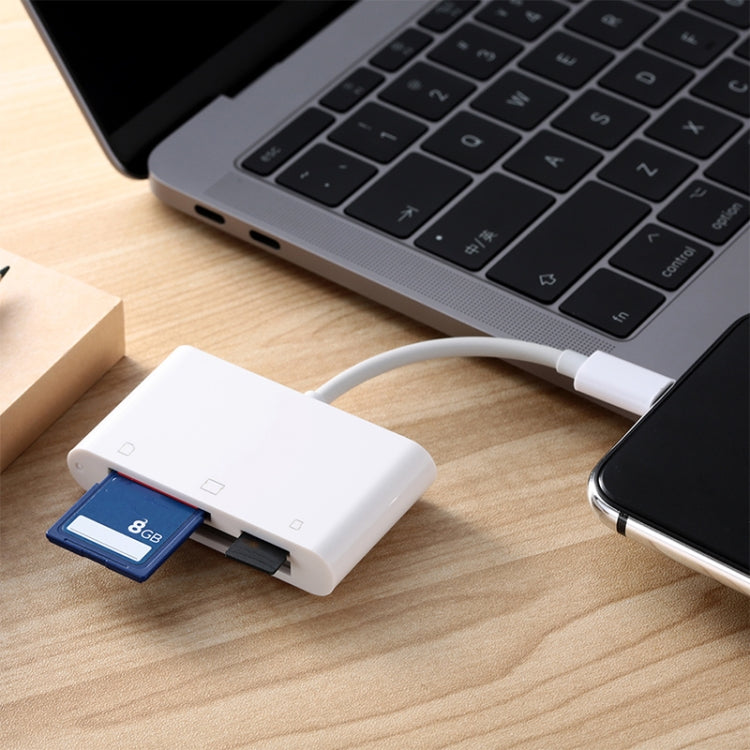 S-205 การ์ด CF 3 ใน 1 / การ์ด TF / เครื่องอ่านการ์ด SD สำหรับอุปกรณ์ USB-C / Type-C, S-205