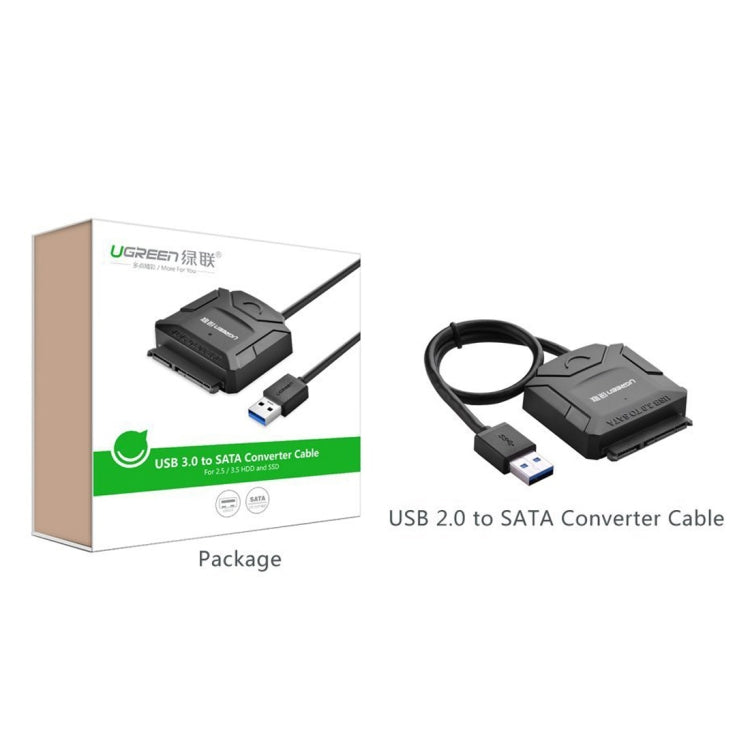 UGREEN ตัวแปลงสายเคเบิลอะแดปเตอร์ USB 3.0 เป็น SATA สำหรับฮาร์ดดิสก์ไดรฟ์ขนาด 2.5 / 3.5 นิ้ว HDD และ SSD รองรับ UASP SATA 3.0, USB 3.0 to SATA