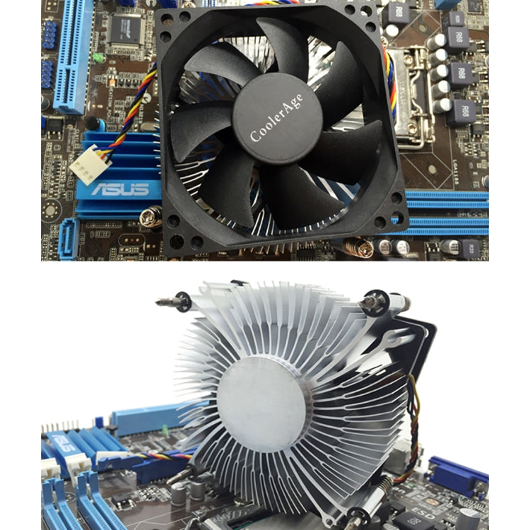 4Pin CPU Cooler ปิดเสียงพัดลมระบายความร้อนสำหรับ Intel 1155/1151/i3/i5, Intel 1155 / 1151 / i3 / i5