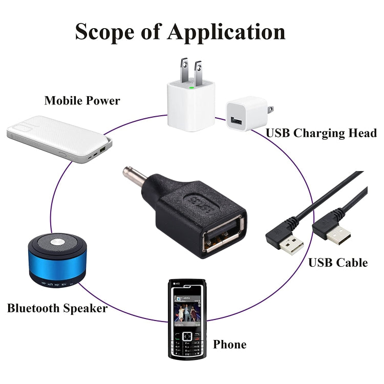 10 ชิ้น 3.5x1.35 มิลลิเมตรชายกับ USB หญิงอะแดปเตอร์เชื่อมต่อ, 3.5x1.35mm Male to USB Female