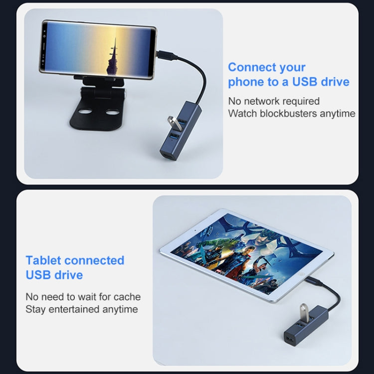 RDS 6307-4 USB-C / Type-C ถึง USB3.0 + Triple USB2.0 4 in 1 HUB Adapter, 6307-4