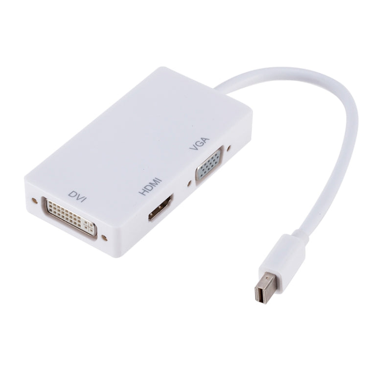 มินิ DP เป็น HDMI + DVI + VGA ตัวแปลงมัลติฟังก์ชั่นสี่เหลี่ยมผืนผ้า ความยาวสายเคเบิล: 28 ซม, Mini DP to HDMI + DVI + VGA Rectangle Black, Mini DP to HDMI + DVI + VGA, Mini DP to HDMI + DVI + VGA Rectangle White