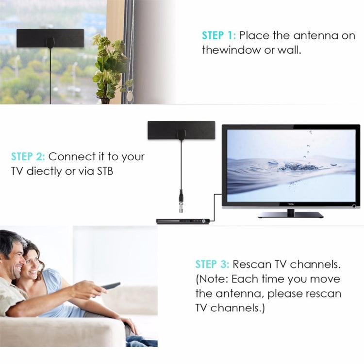25 ไมล์ 28dBi HIGH GAIN Aขยายดิจิตอล HDTV เสาอากาศทีวีในร่มกลางแจ้ง 3.7 M COAXIAL CABLE และอะแดปเตอร์ IEC, 25 Miles 28dBi