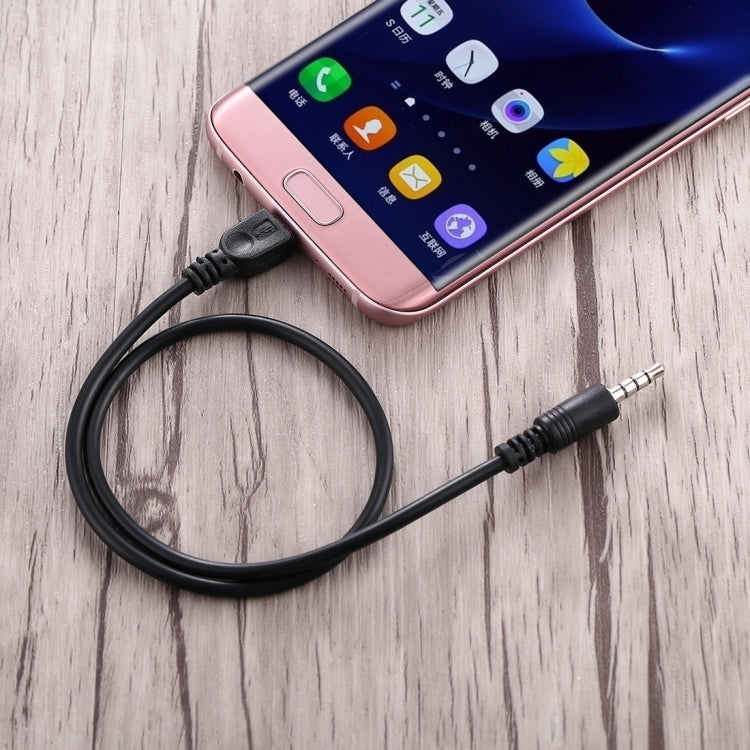 สายสัญญาณเสียงชาย 3.5 มม. ไปยัง Micro USB Audio AUX ความยาว: ประมาณ 40 ซม, Micro USB 40cm