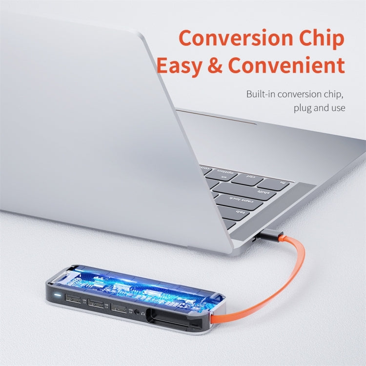 ROCK TR01 10 In 1 Type-C / USB-C เป็น HDMI + VGA อะแดปเตอร์ขยาย HUB มัลติฟังก์ชั่น, TR01