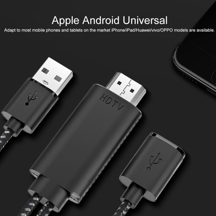 7563s USB-C / Type-C หญิงถึง 2K HDMI ชาย HD สายเคเบิลอะแดปเตอร์วิดีโอ, ความยาวสายเคเบิล: 1 ม.