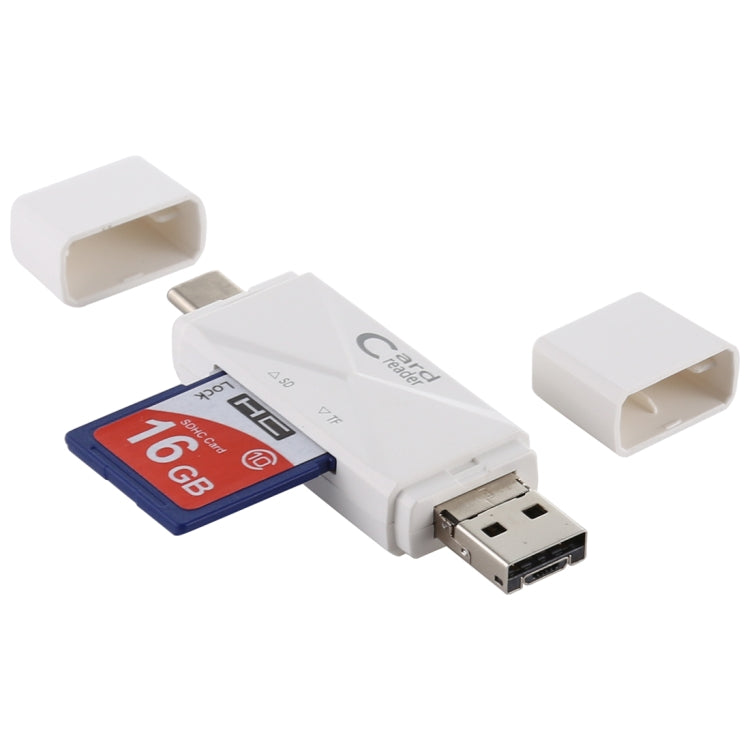 USB-C / Type-C + SD + TF + เครื่องอ่านการ์ด Micro USB เป็น USB 2.0, USB2.0