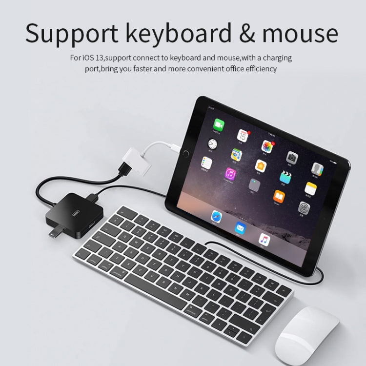 11 ซม. 8 พินชายกับ USB และ 8 พินสายชาร์จข้อมูลกล้องอะแดปเตอร์ตัวอ่านระบบรองรับเหนือ iOS 9.2